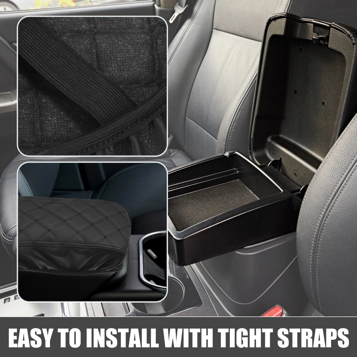 Center Console Armrest Cover for Toyota Corolla (2020-2023) Faux Leather Black