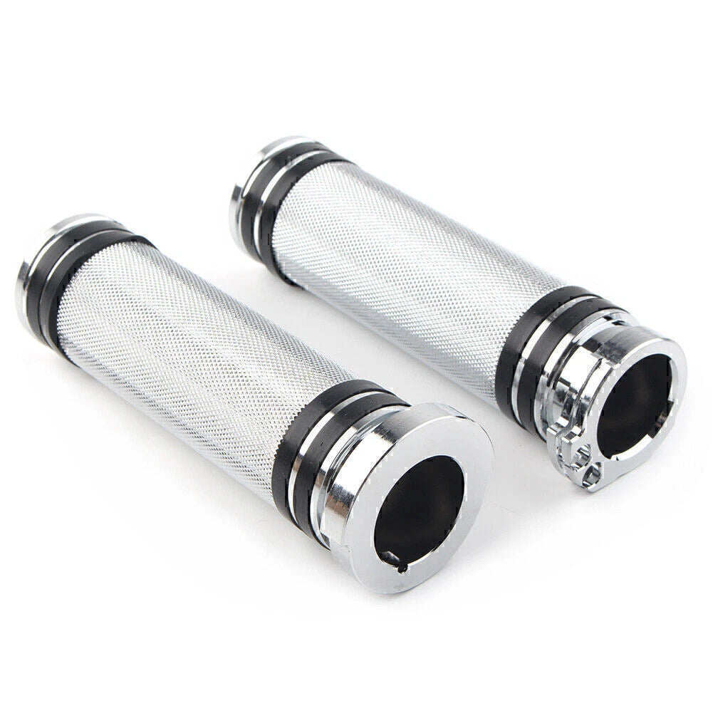 1'' Chrome Handlebar Grips for Harley Sportster, Dyna, Softail, Touring