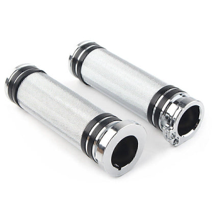 1'' Chrome Handlebar Grips for Harley Sportster, Dyna, Softail, Touring