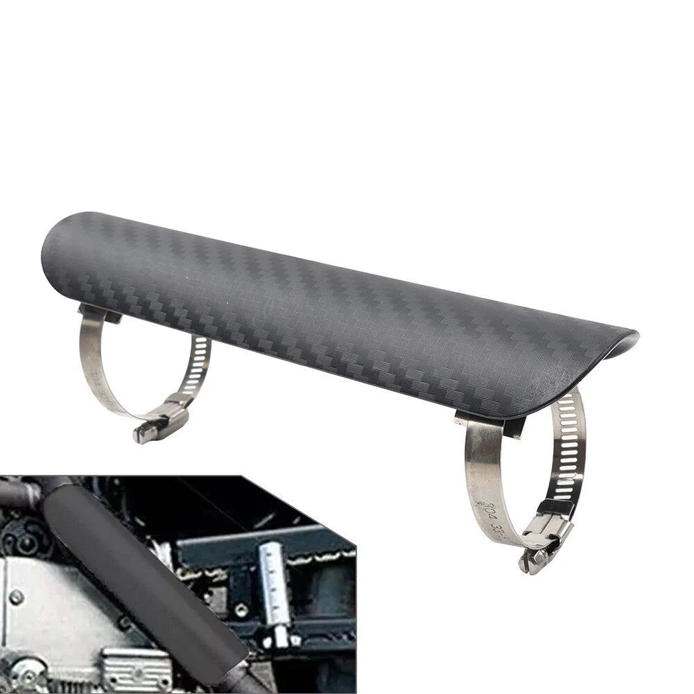 Universal Exhaust Muffler Pipe Heat Shield Cover for Motorcycle - Black