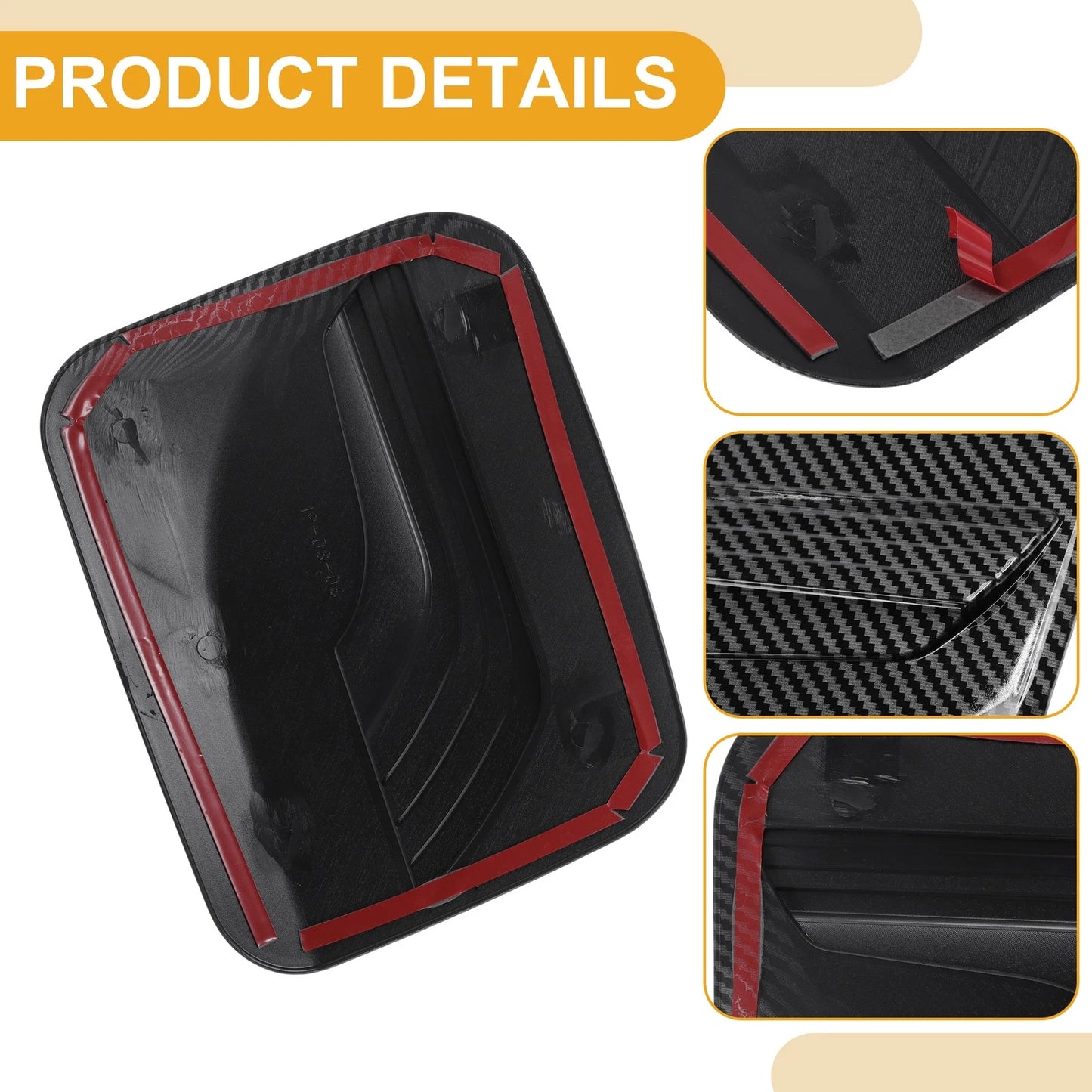 Fuel Tank Door Cap Carbon Fiber Black for Toyota RAV4 (2019–2025)