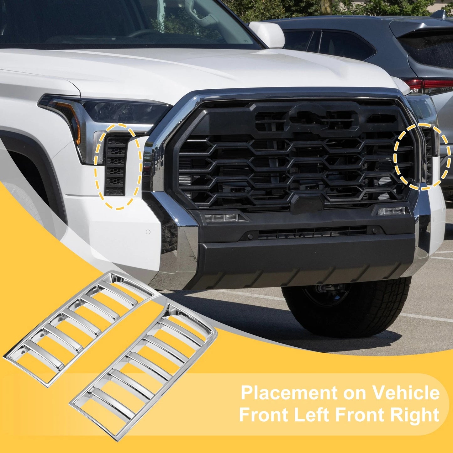 Front Left Front Right Fog Light Cover Trim 2 x for Toyota Tundra (2022–2025)
