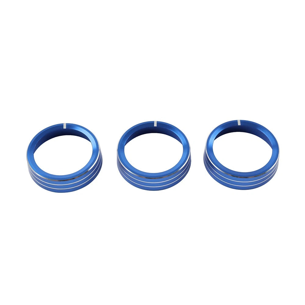 3 x Blue AC Control Knob Rings for Kia Cerato K3 Forte (2017-2018)