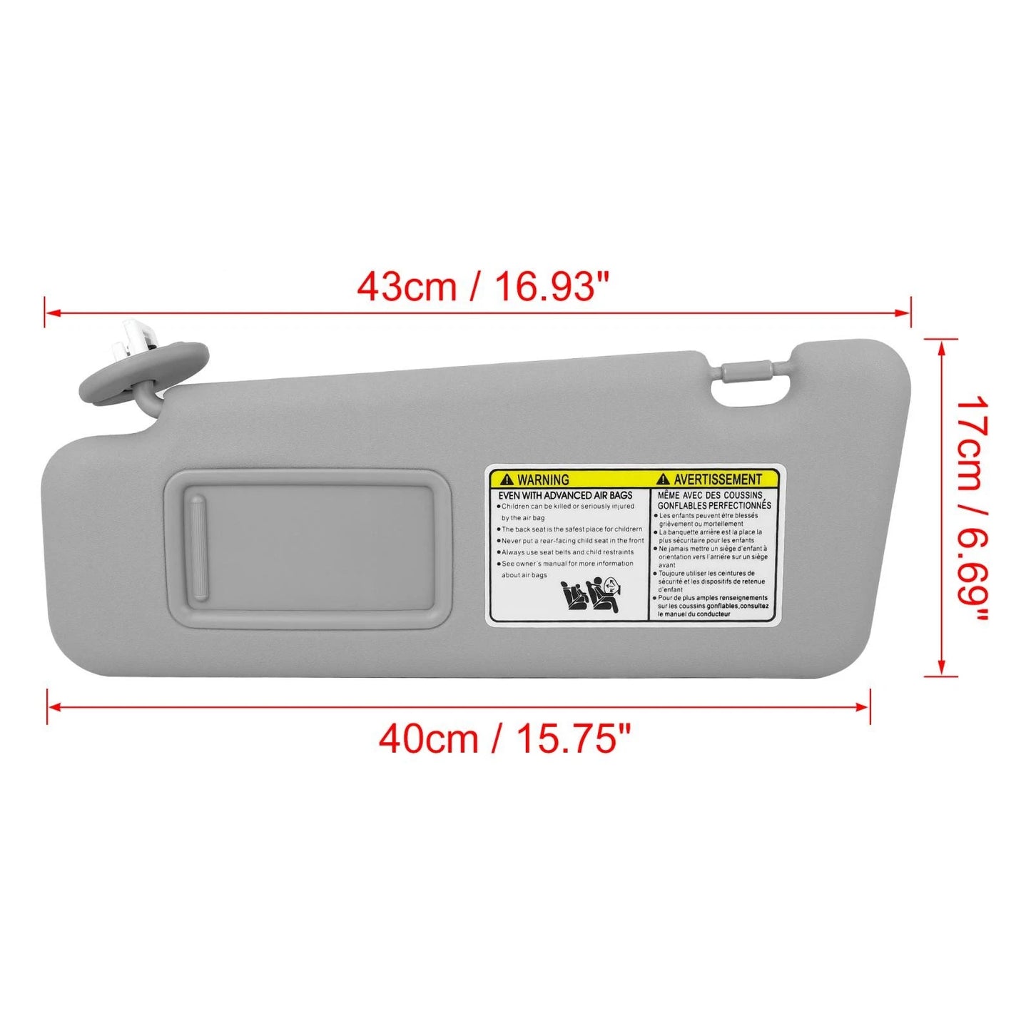 Sun Visor Left Side w/ Light for Toyota Highlander (2008–2013)