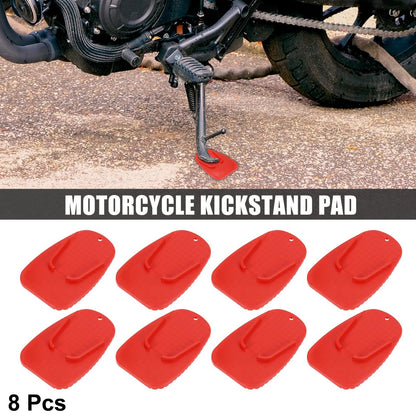8pcs Kickstand Pad Support Plate Side Stand Extension Pad Red for Motorcycle