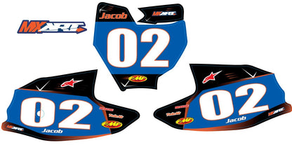 Barbed Style Custom Number Plate Stickers for KTM 50 (2016-2023)