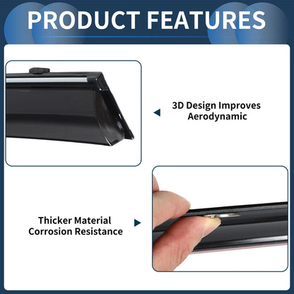 Window Deflectors for Ford Focus Side Window Vent Visors Black 2012-2018