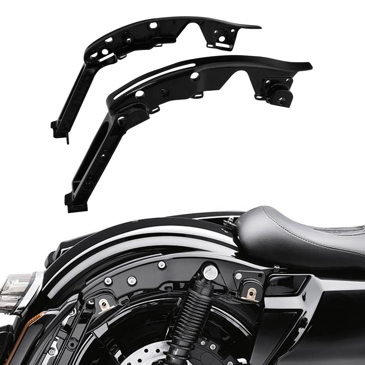 Gloss Black Fender Support Kit for Harley Touring CVO Street Glide (2014-2025)