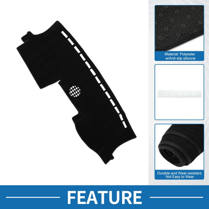 Dashboard Cover Mat for Ford Ranger 2024 Sun Protector Pad Black