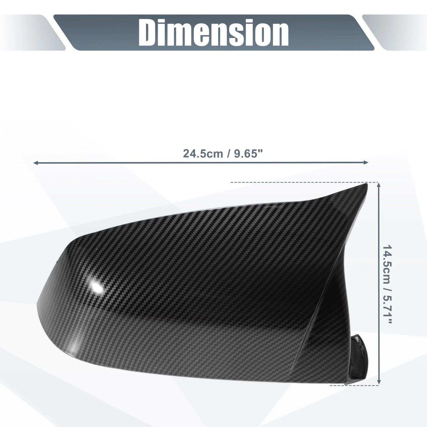 Rearview Mirror Cover Cap Carbon Fiber Pattern for BMW 525i 528i 530i 535i