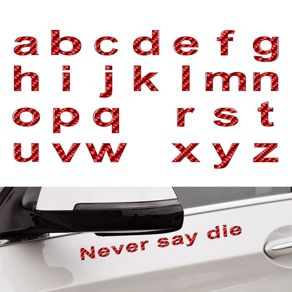 1pc Car Badge Lowercase Alphabet Letter Decals for Vehicle