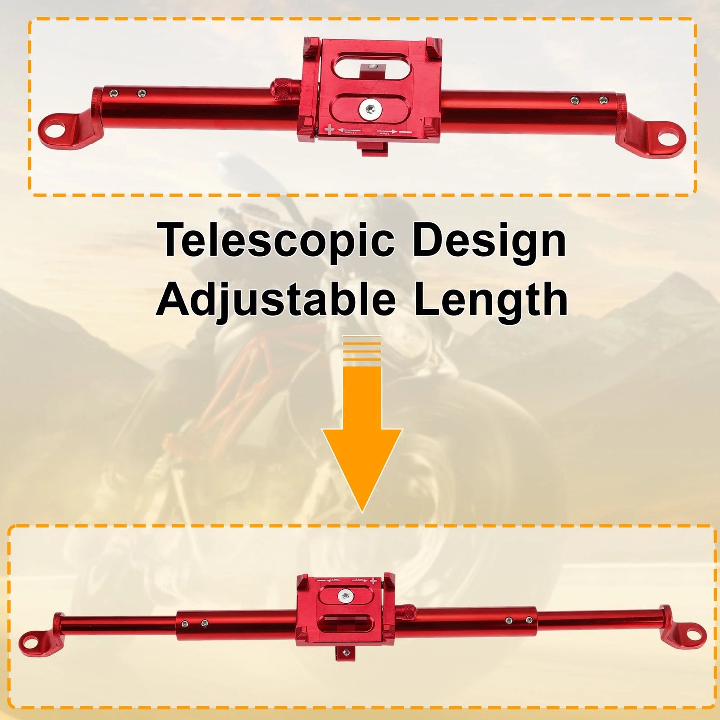 Motorcycle Balance Handle Bar Extender Bracket Center Hole Red