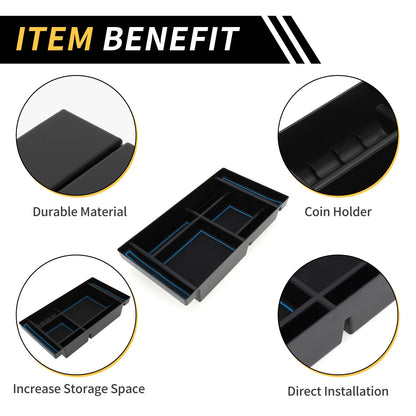 Center Console Organizer Tray for Chevy Silverado & GMC Sierra Black/Blue
