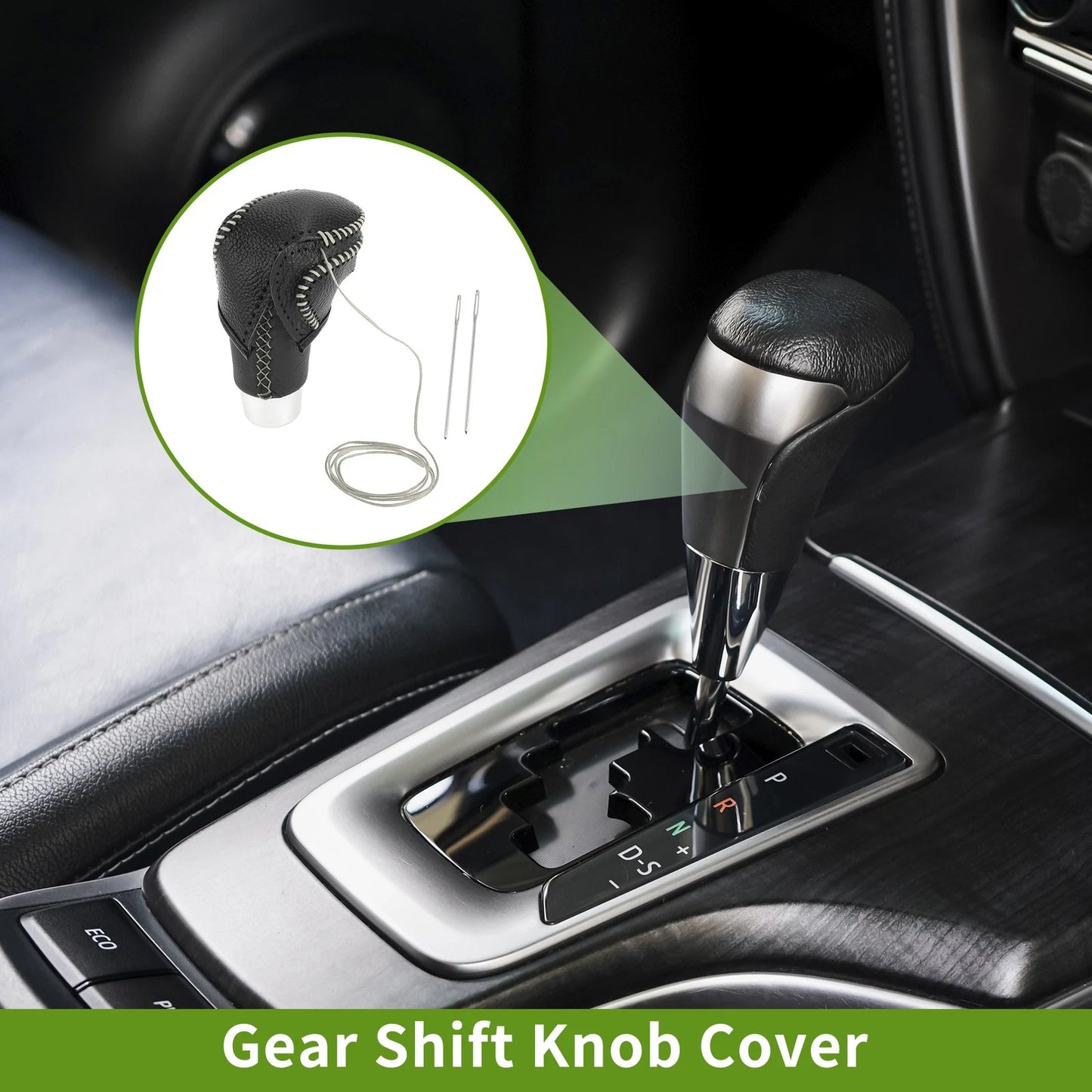 Car Gear Shift Knob Cover for Toyota CH-R 2018-2022 - Pebbled Black Beige