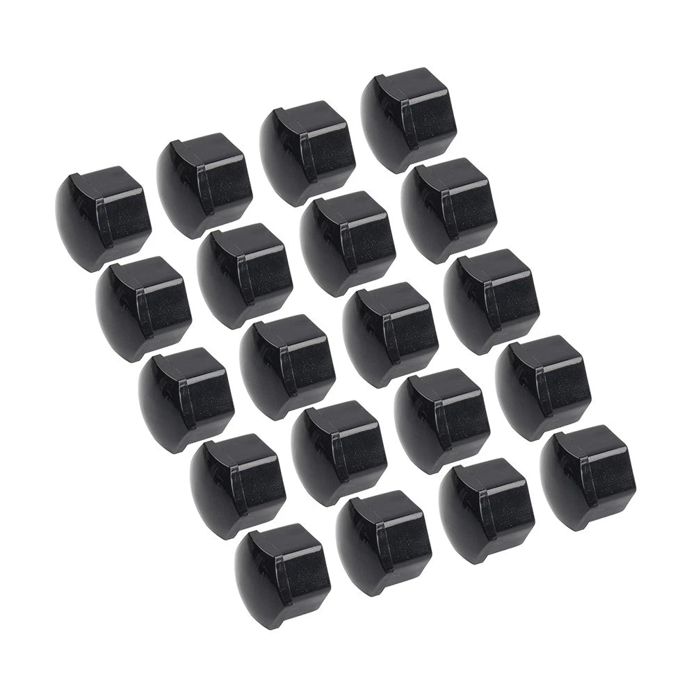17mm Black Wheel Lug Nut Bolt Cover Caps 20Pcs for Audi