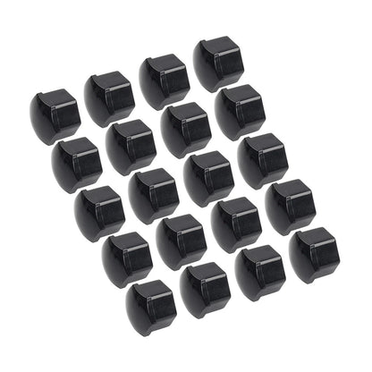 17mm Black Wheel Lug Nut Bolt Cover Caps 20Pcs for Audi