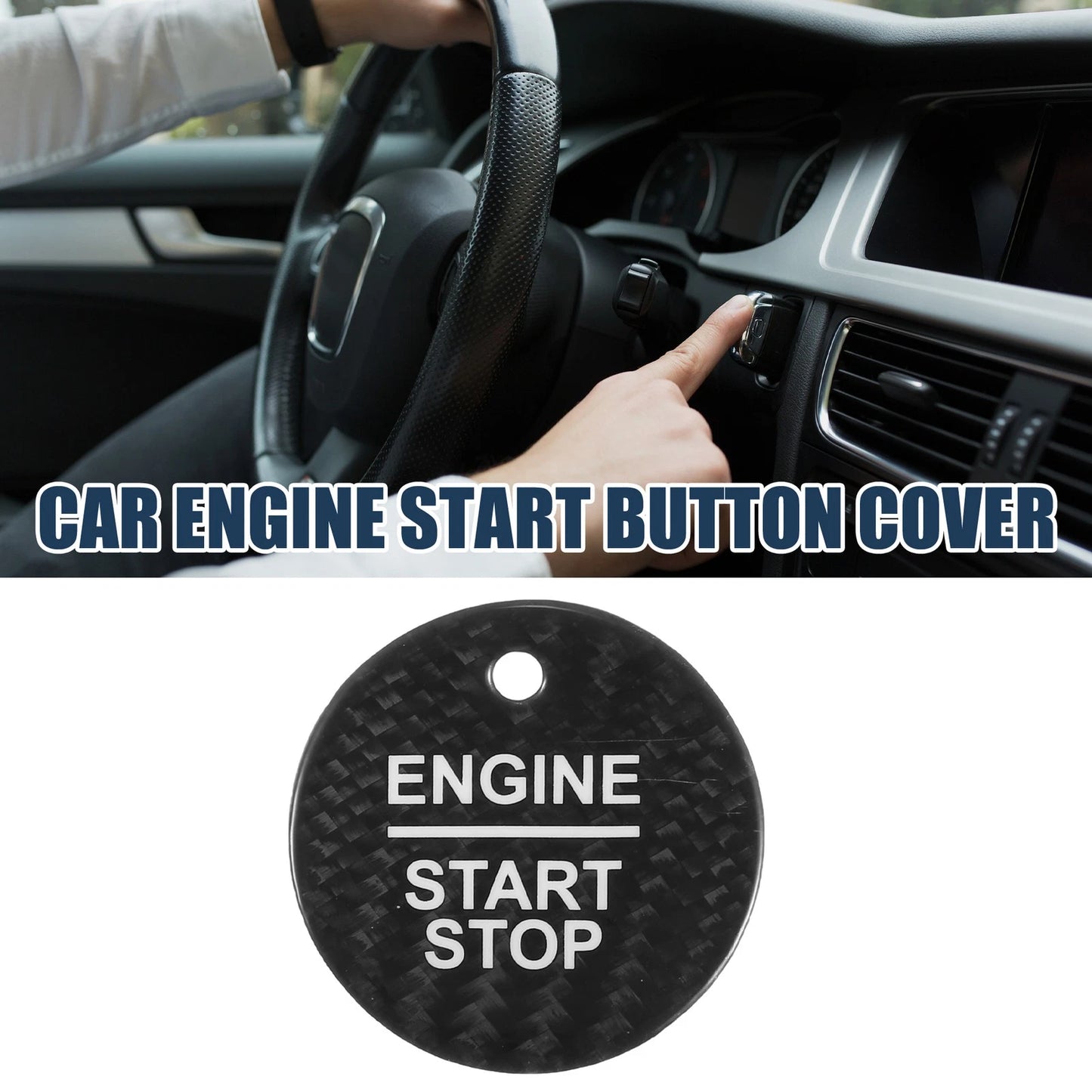 Engine Start Stop Button Cover for Ford - Black