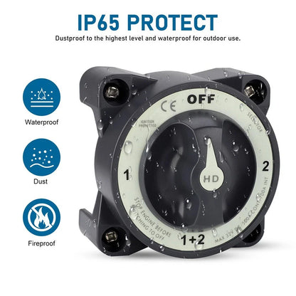 Marine 4 Position Battery Switch 500A for Boats/RVs