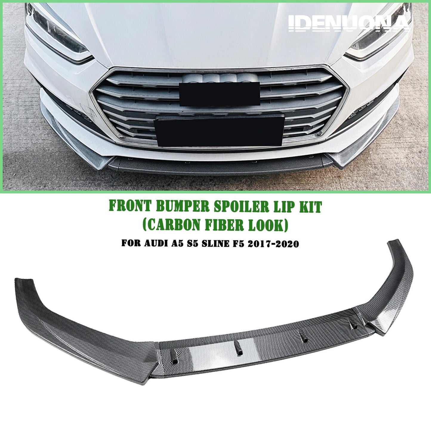 Front Lower Spoiler Lip for Audi A5 S5 Sline (2017-2020)