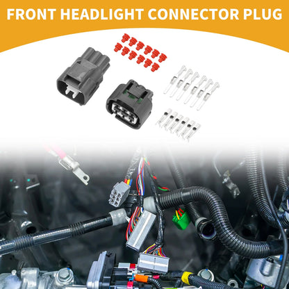 6 Pin Front Headlight Connector Plug Plastic Black for Toyota