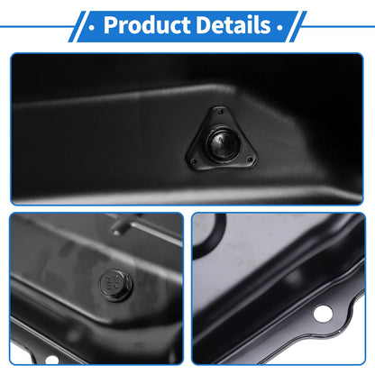 Engine Oil Pan for Jeep Wrangler 2003-2011 - 1 x No.52852912AC, Iron Black