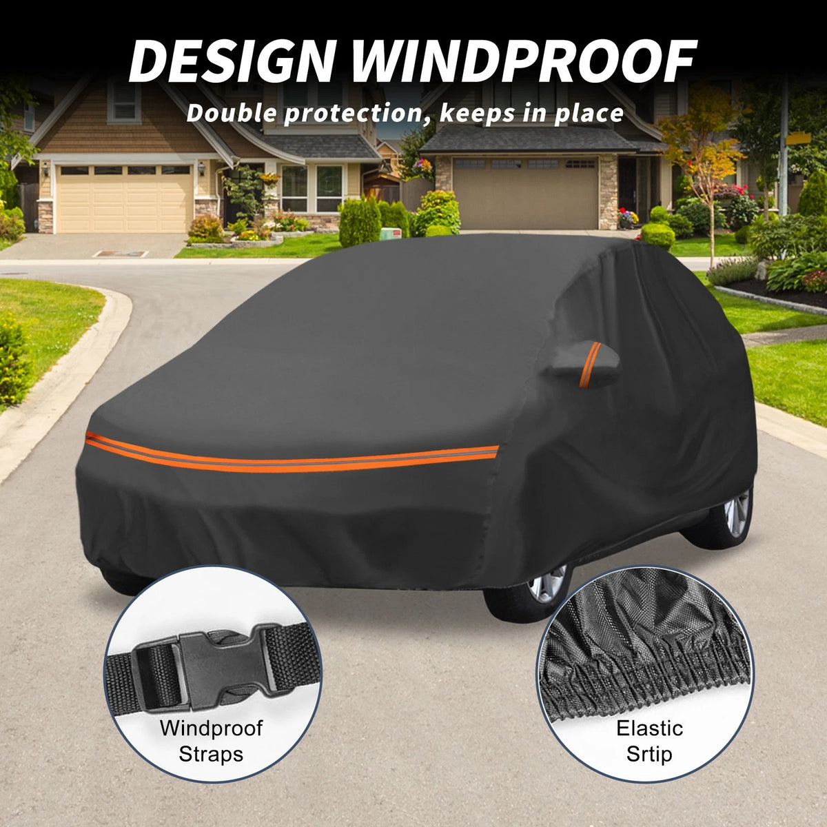 Waterproof Car Cover for Kia Cee'd 2007-2018, PEVA Spunlace Cotton, Zipper