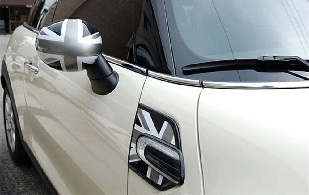 Door View Mirror Cover Cap Black Union Jack for MINI Cooper F54 F55 (14-19)