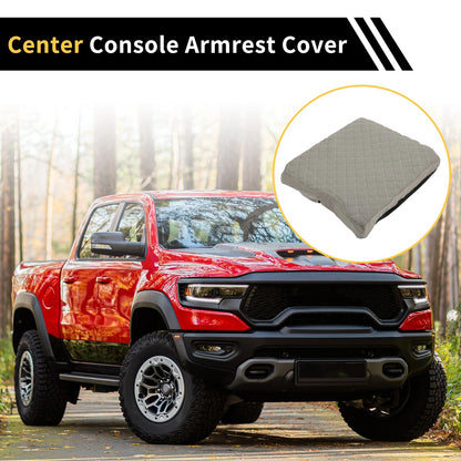Center Console Cover for Ford F-150 2015-2020 Microfiber Leather Grey