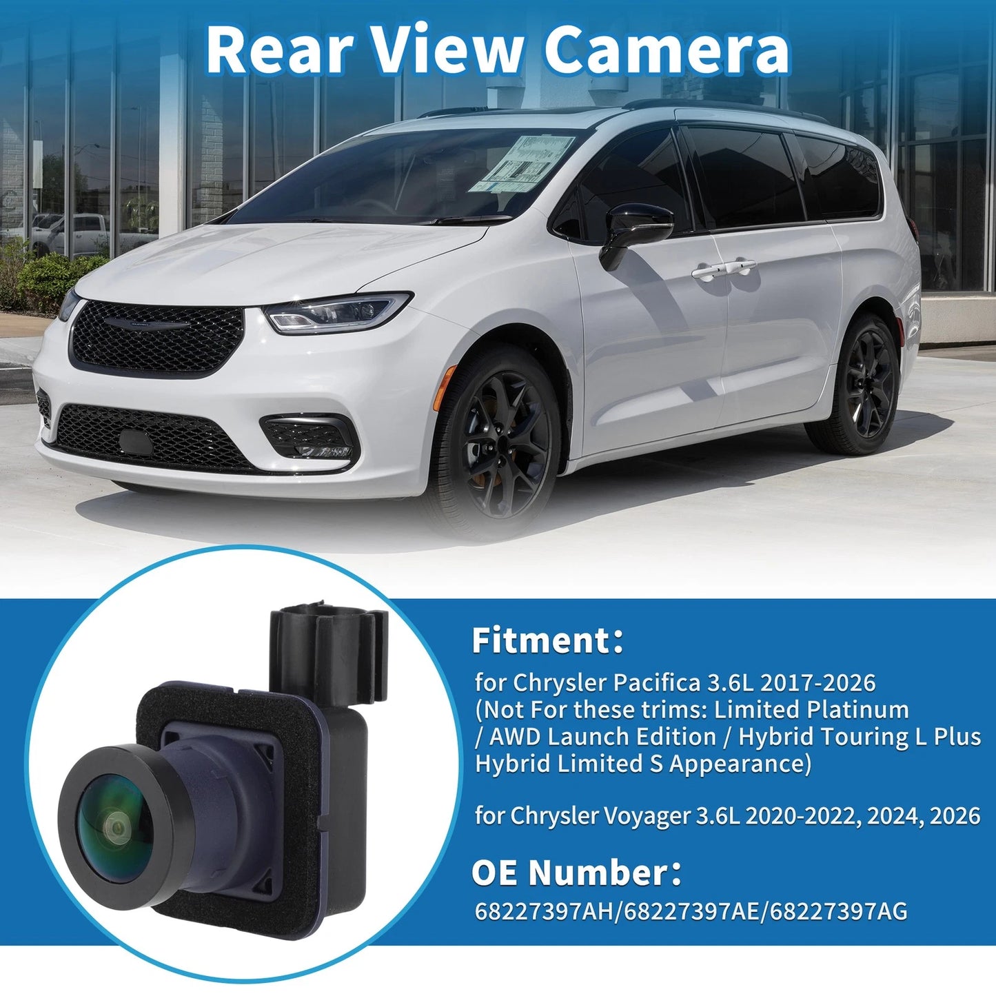 Rear View Camera for Chrysler Pacifica Voyager (2020-2022)