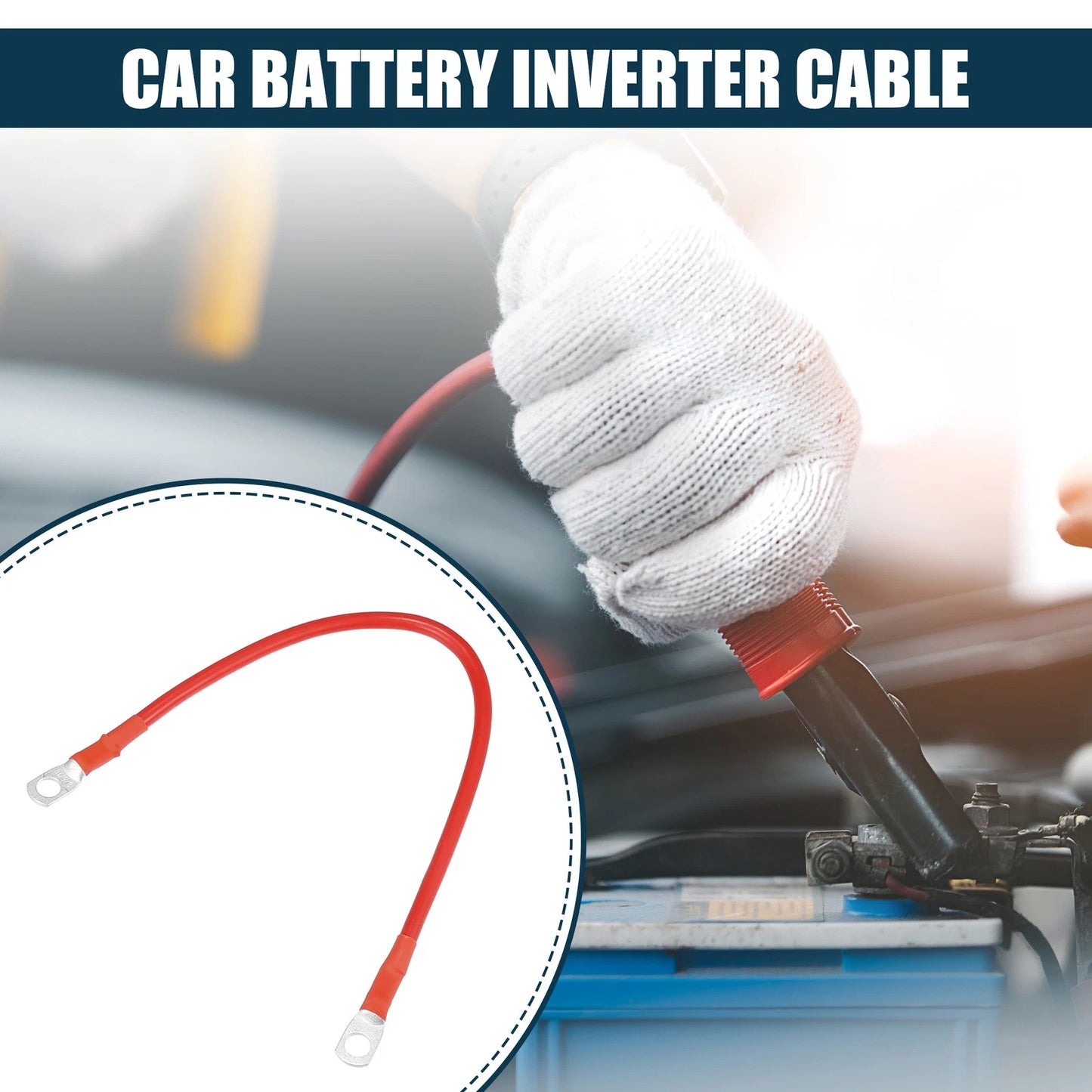Battery Inverter Cable 8AWG 1ft Robust Battery Copper Wire Red for Car