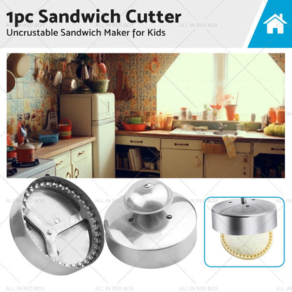 304 Stainless Steel Uncrustable Sandwich Cutter Sealer 3.5" for Kids