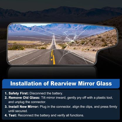 Left Lower Mirror Glass for Chevy Silverado & GMC Sierra 1500 2500HD