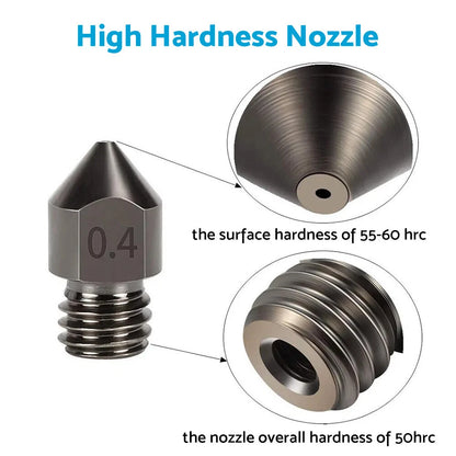 10Pcs Hardened Steel Nozzles for Creality CR-10 Ender 2 3 5 Series