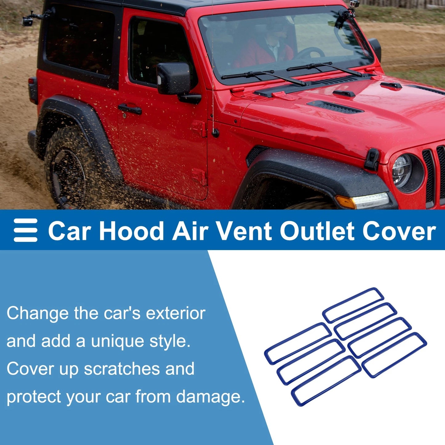Hood Air Outlet Vent Cover Trim for Jeep Gladiator JT (2020-2024) - 7 Pcs