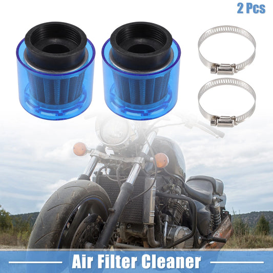 Air Filter Cleaner 47mm/1.85" for 110-125cc Most Motorcycles Blue 2 x