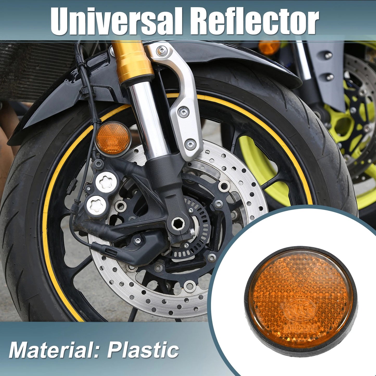 12 x Universal Safety Spoke Reflective with Screw Orange for Motorcycle