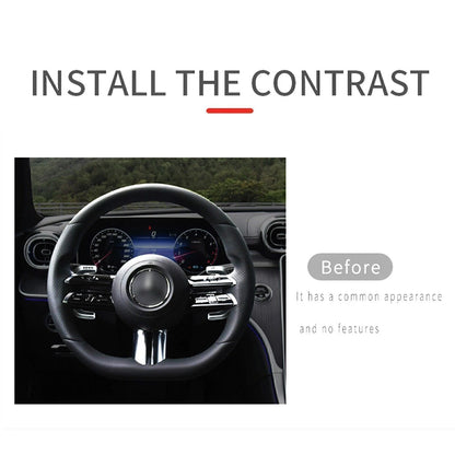 2 x Carbon Fiber Steering Wheel Shift Paddle Extensions for Benz AMG (22-23)