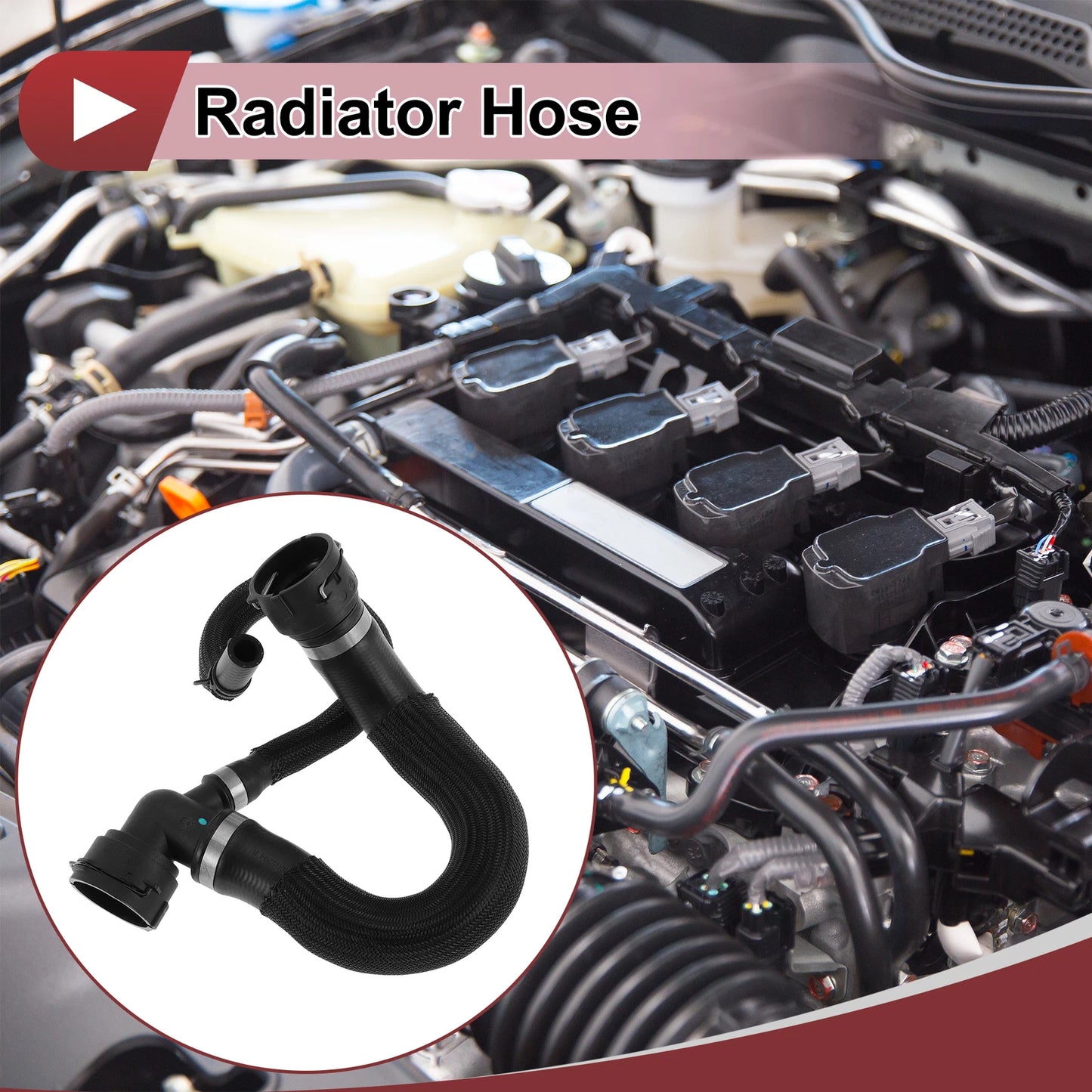 Radiator Hose for Land Rover LR2 3.2L (2008-2012) Rubber Black 1 Pc