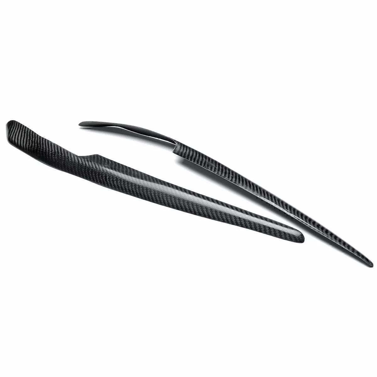 2 x Carbon Fiber Headlight Eyebrow Trims for Mitsubishi Lancer EVO X (2008-2014)