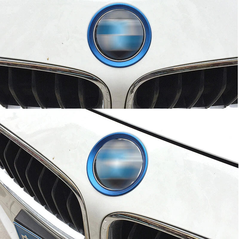 Front Rear Logo Sticker Circle Ring Aluminum fits BMW Series 3 4 M3 M4 F30 F32