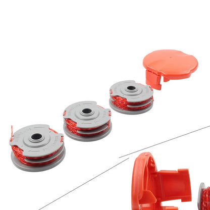 3 x Strimmer Double Autofeed Spools w/ Covers for Flymo FLY021