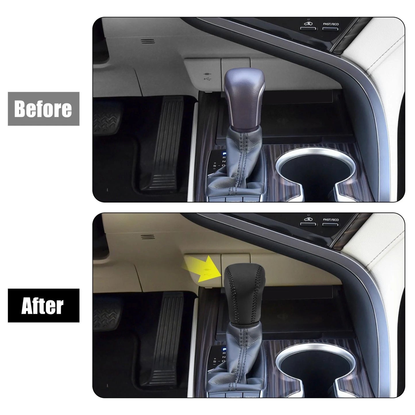 Gear Shift Knob Cover for Toyota Camry Avalon Corolla 2017-2021 Black