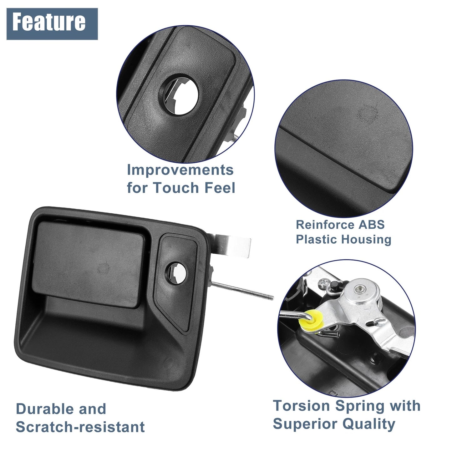 4Pcs Black Exterior Door Handle for Ford Excursion (2000-2005)