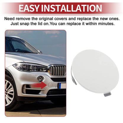 Front Bumper Tow Hook Cover for BMW X5 F15 2014-2018 (2 x Covers) White