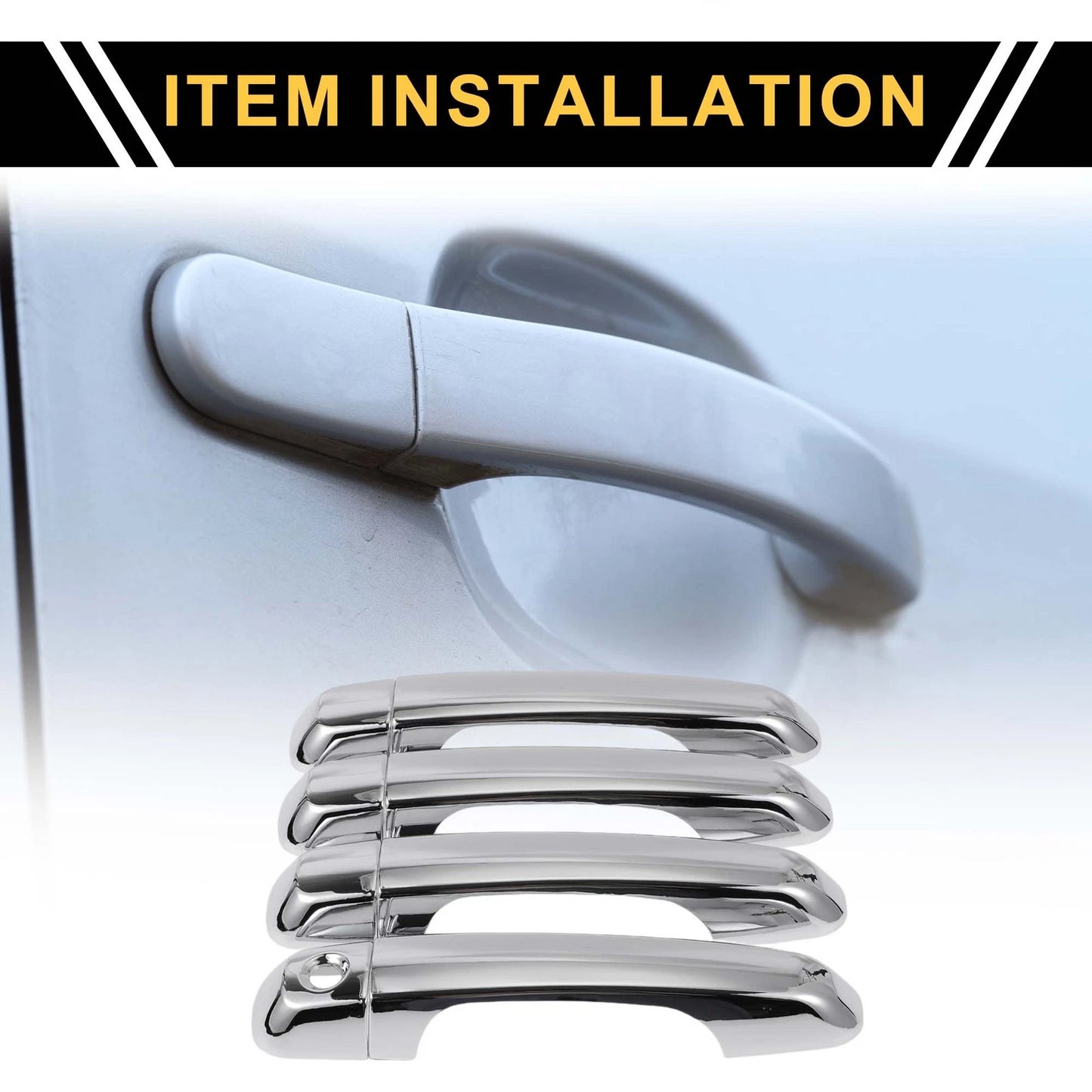4pcs Chrome Silver Exterior Door Handle Covers for Toyota 4Runner (2010-2015)