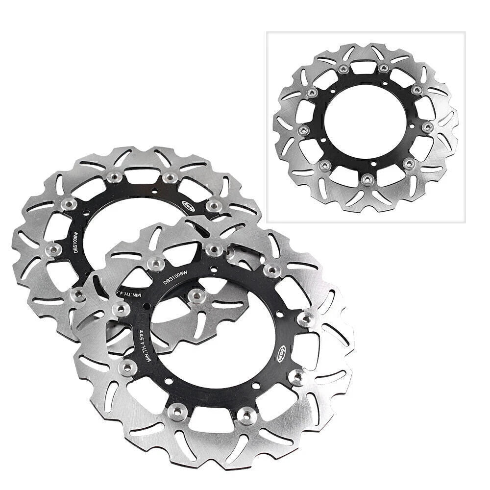 Black Front Brake Disc Rotors for Yamaha XJ6, YZF R6, FZ6 Fazer, MT03 (2006-2020)