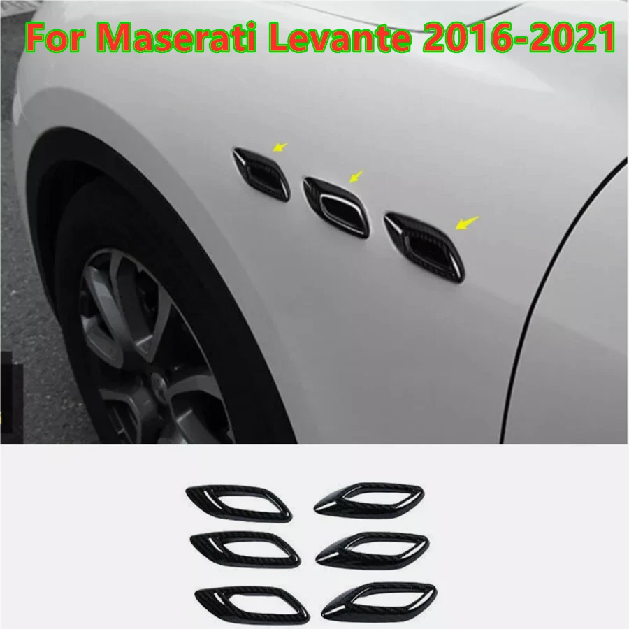 6PCS Side Wing Air Vent Fender Cover Trim for Maserati Levante (2016–2020)