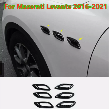 6PCS Side Wing Air Vent Fender Cover Trim for Maserati Levante (2016–2020)