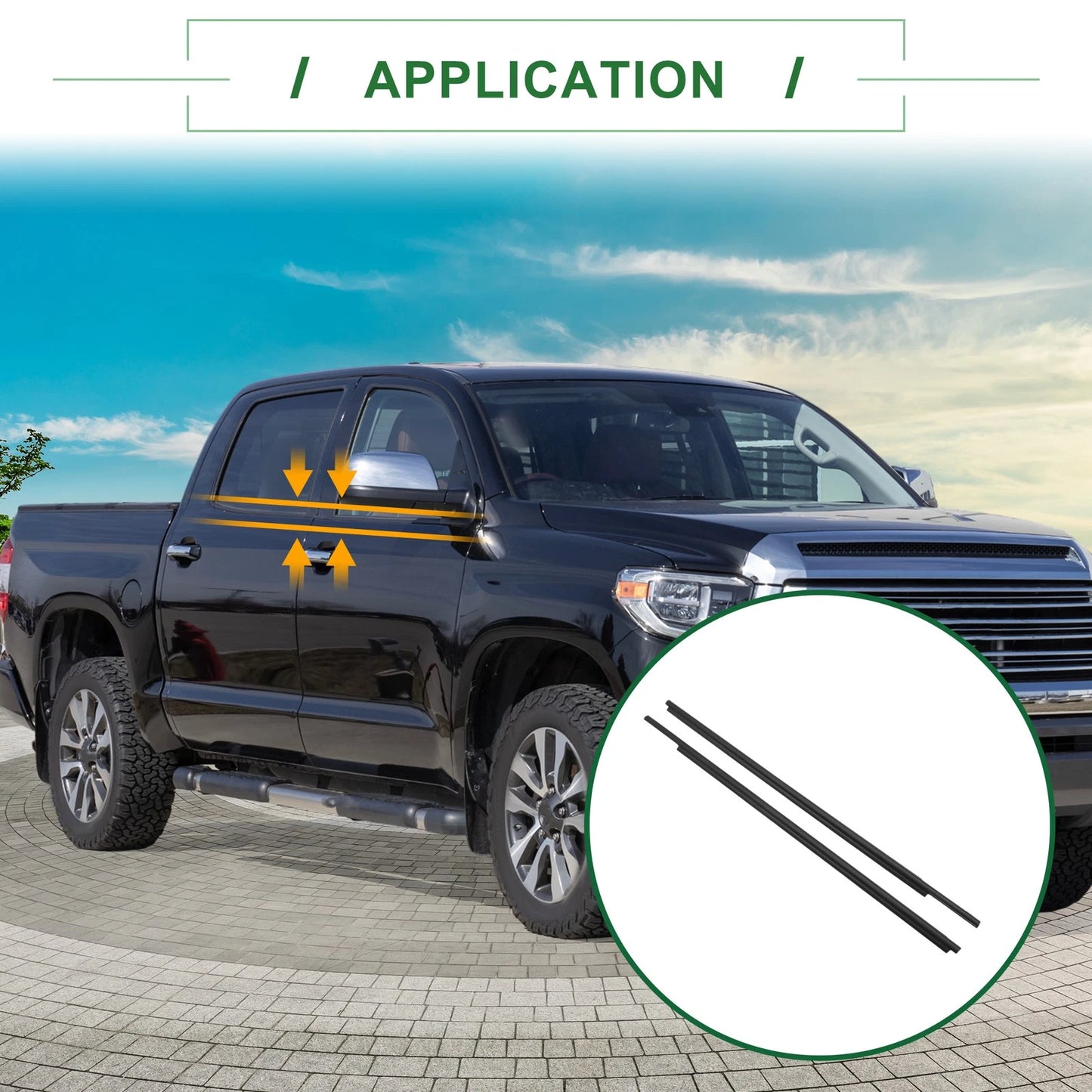2 x Front Left & Right Weatherstrip Window Seal for Toyota PVC