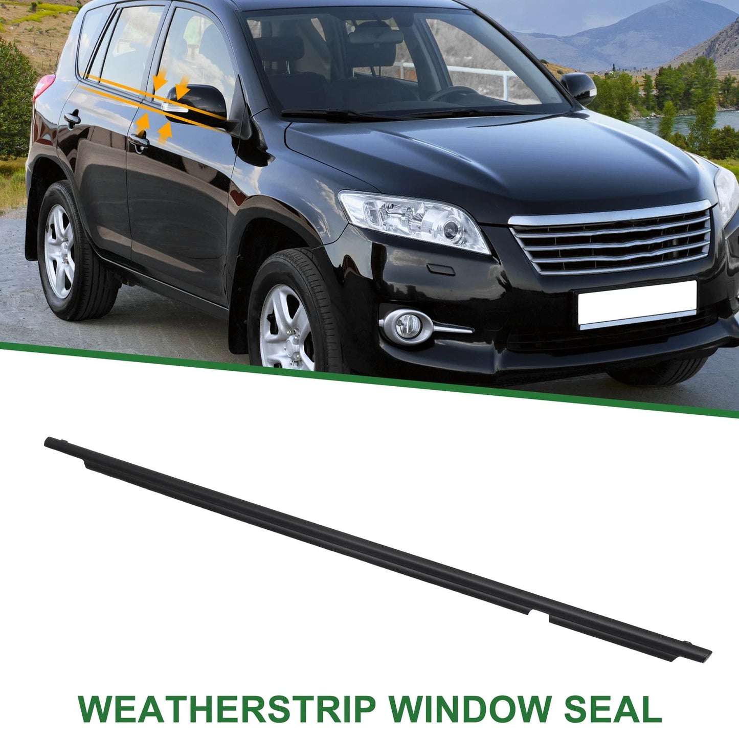 1pc Rear Right Weatherstrip Window Seal for Toyota RAV4 (2009–2012)